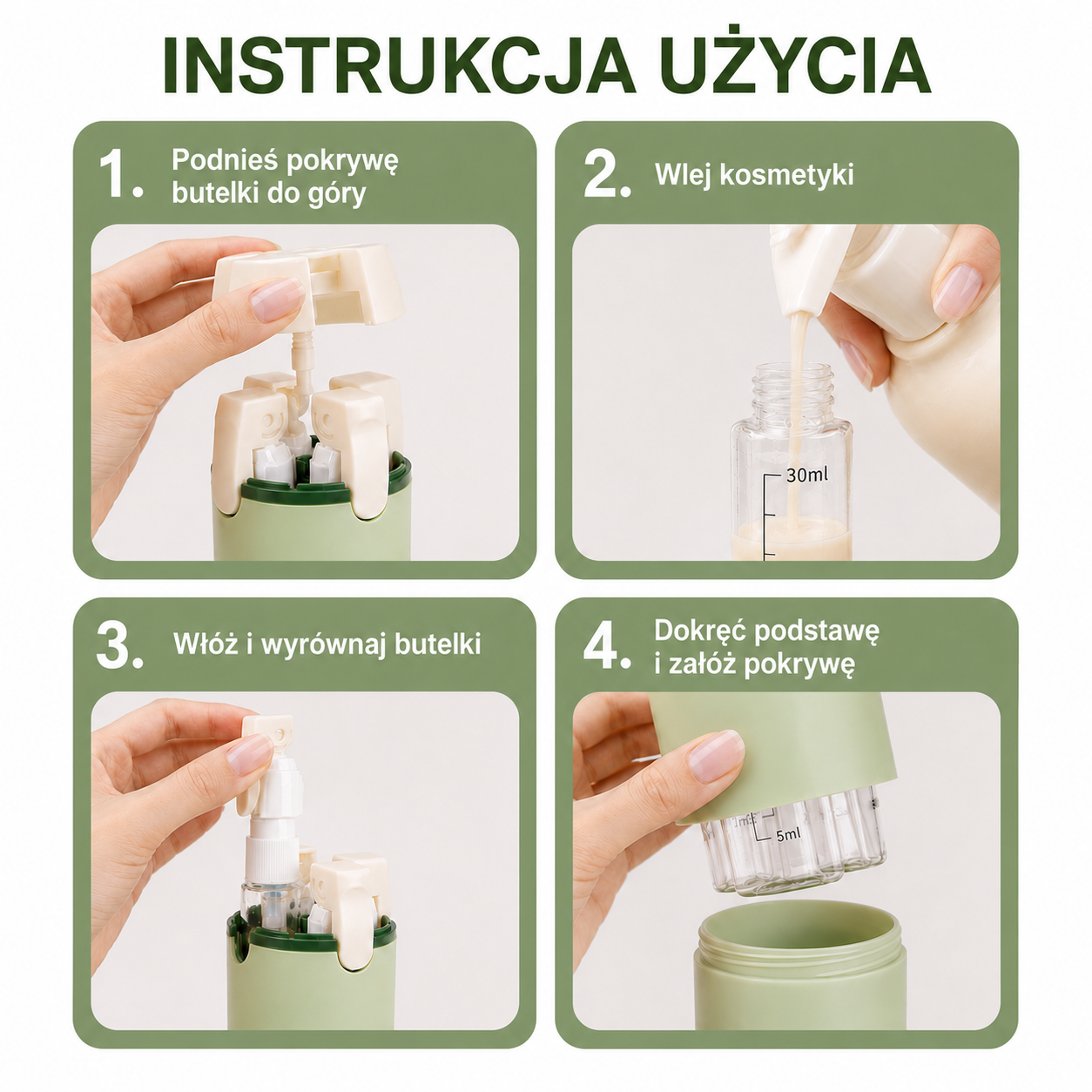 Dyspenser na kosmetyki 4 w 1